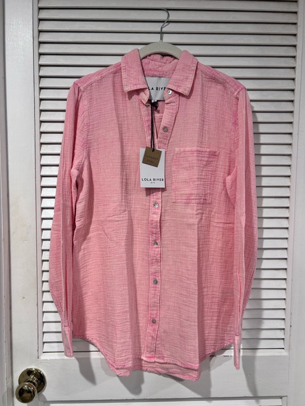Lola River Malia Pink Clay Button Down Long Sleeve Shirt NWT